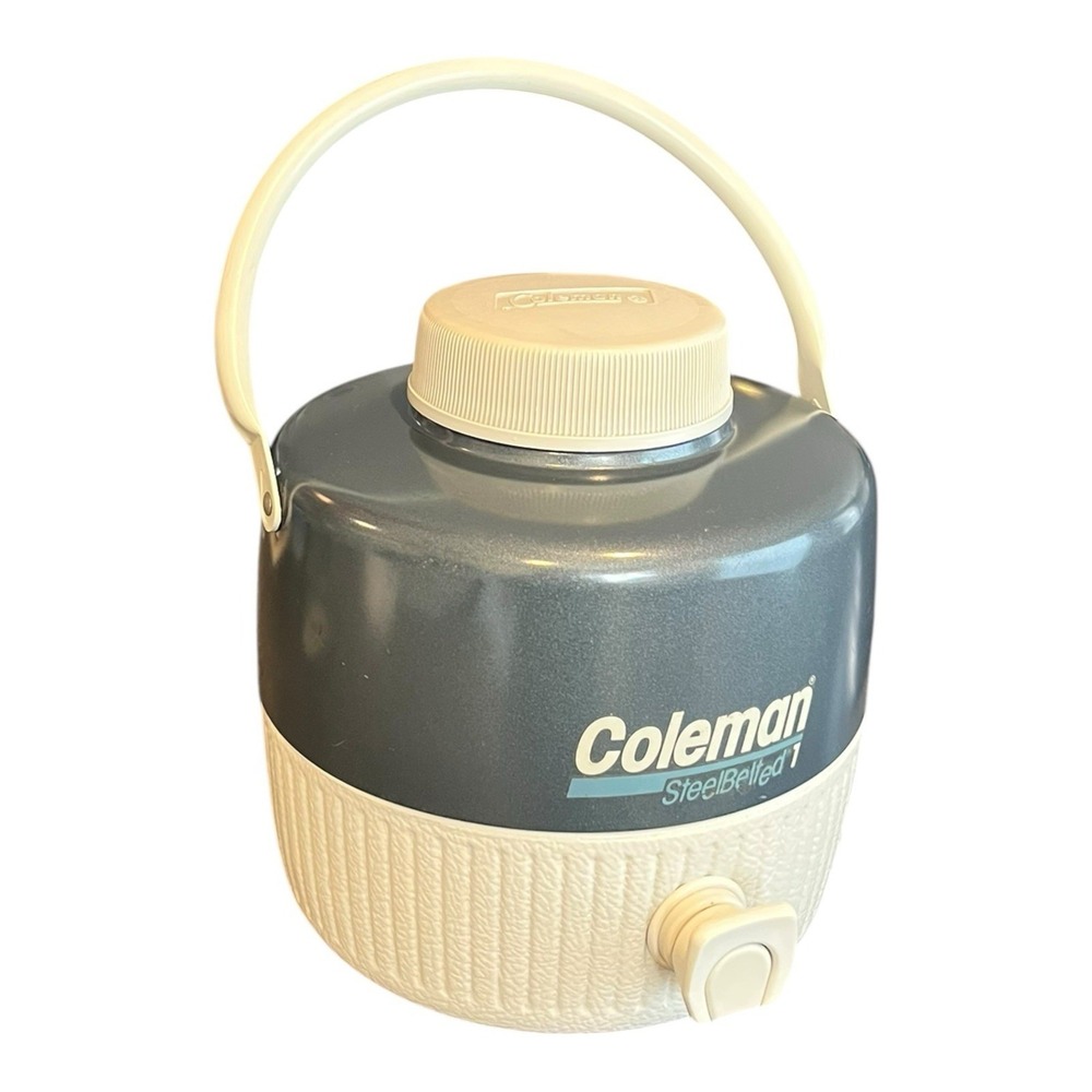 Vintage Coleman Steel Belt 1 Water Jug Cooler 1 Gallon Gray